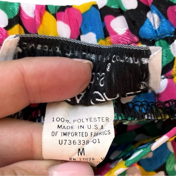 Andrea Gayle Petites Vintage 90’s A-Line Skirt Below Knee Colorful Shimmer Sz M - Picture 5 of 5